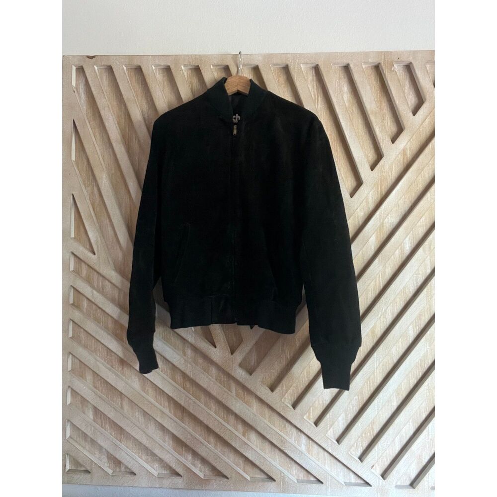 Schott Black Roughout Suede